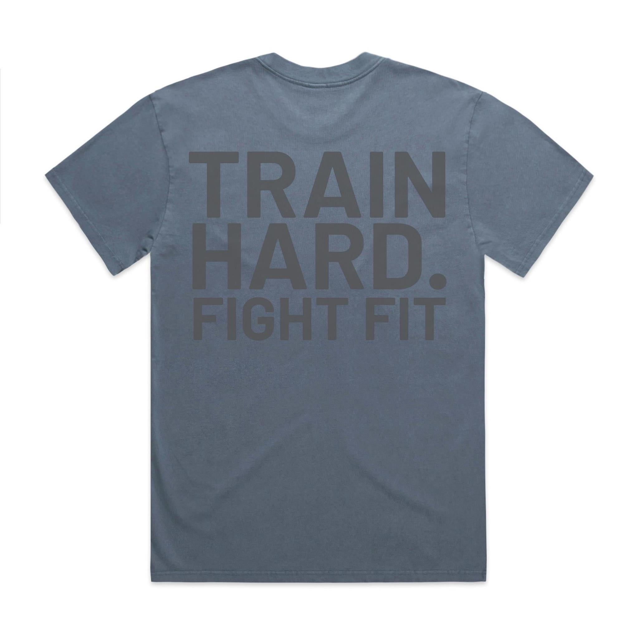 Train Hard Fight Fit / Oversize Fit Heavy Faded Tee